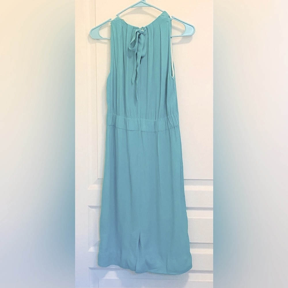 kate spade Light Aqua Blue Sleeveless Pleated Neck Mini Dress - Picture 7 of 7